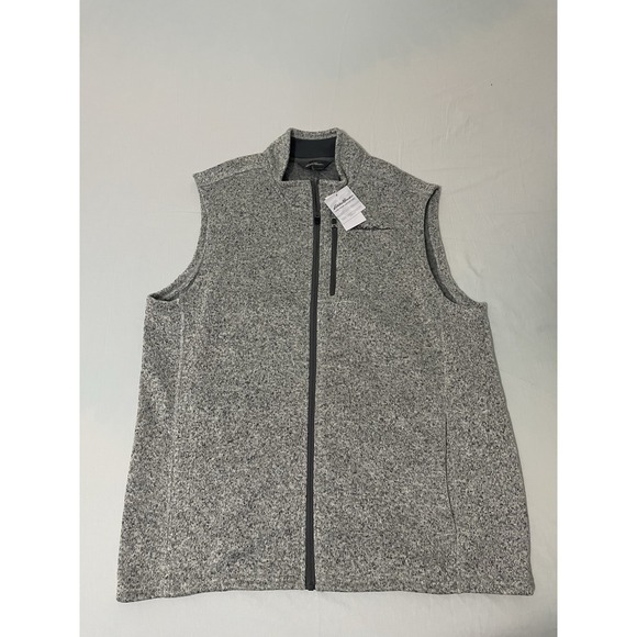 NWT Eddie Bauer Men's Large Full Zip‎ Sweater Fleece Vest $60 - Picture 1 of 6